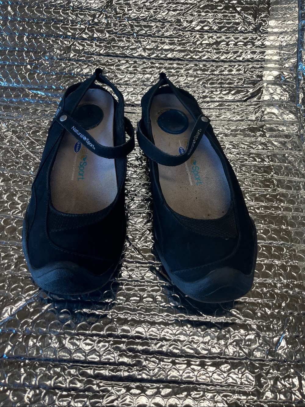 Natural Sport Mary Jane Flats in Black